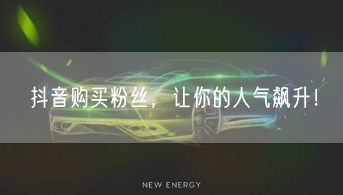 抖音购买粉丝，让你的人气飙升！