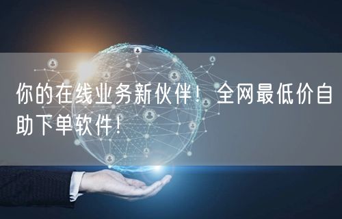 你的在线业务新伙伴！全网最低价自助下单软件！