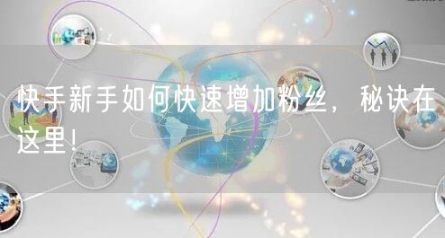快手新手如何快速增加粉丝，秘诀在这里！