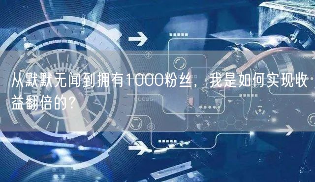 从默默无闻到拥有1000粉丝，我是如何实现收益翻倍的？