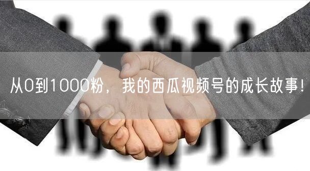 从0到1000粉，我的西瓜视频号的成长故事！