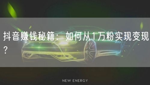 抖音赚钱秘籍：如何从1万粉实现变现？