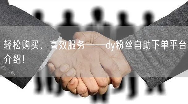 轻松购买，高效服务——dy粉丝自助下单平台介绍！