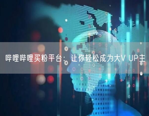 哔哩哔哩买粉平台：让你轻松成为大V UP主