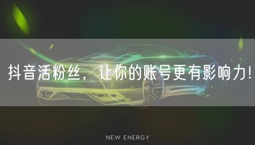 抖音活粉丝，让你的账号更有影响力！
