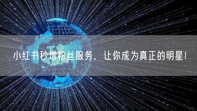 小红书秒增粉丝服务，让你成为真正的明星！