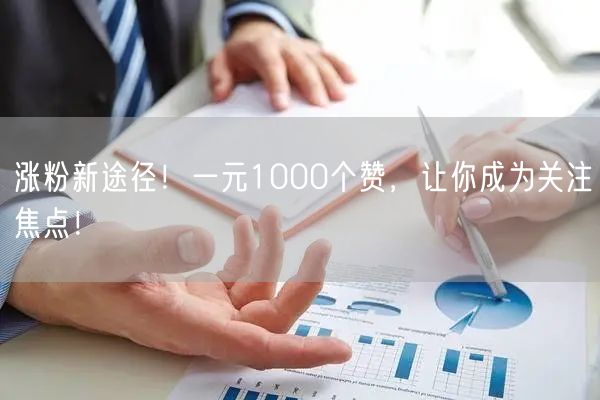 涨粉新途径！一元1000个赞，让你成为关注焦点！