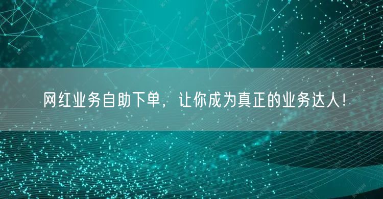 网红业务自助下单，让你成为真正的业务达人！