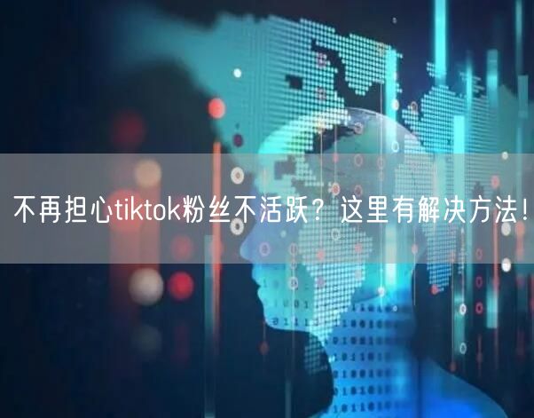 不再担心tiktok粉丝不活跃？这里有解决方法！