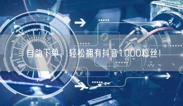 自助下单，轻松拥有抖音1000粉丝！