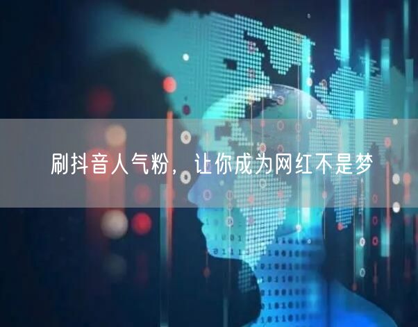 刷抖音人气粉，让你成为网红不是梦