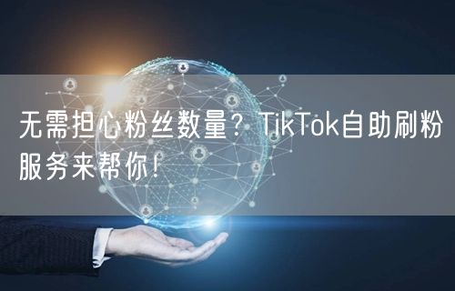 无需担心粉丝数量？TikTok自助刷粉服务来帮你！