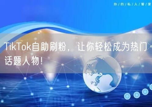 TikTok自助刷粉，让你轻松成为热门话题人物！