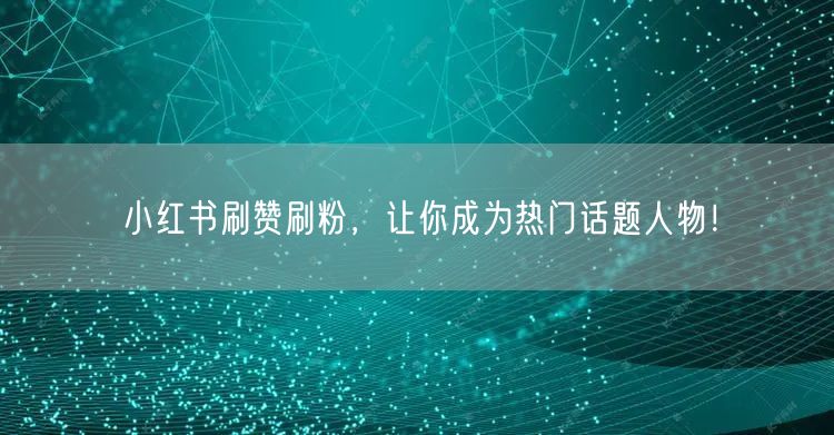 小红书刷赞刷粉，让你成为热门话题人物！