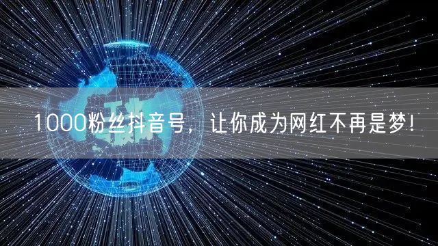 1000粉丝抖音号，让你成为网红不再是梦！