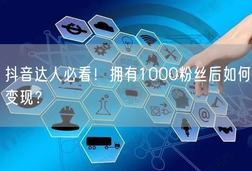 抖音达人必看！拥有1000粉丝后如何变现？