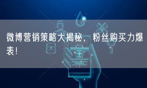 微博营销策略大揭秘，粉丝购买力爆表！