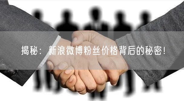 揭秘：新浪微博粉丝价格背后的秘密！