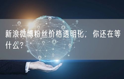 新浪微博粉丝价格透明化，你还在等什么？