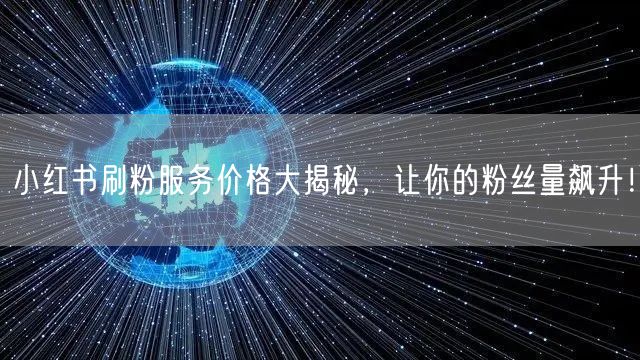 小红书刷粉服务价格大揭秘，让你的粉丝量飙升！