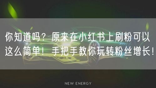 你知道吗？原来在小红书上刷粉可以这么简单！手把手教你玩转粉丝增长！
