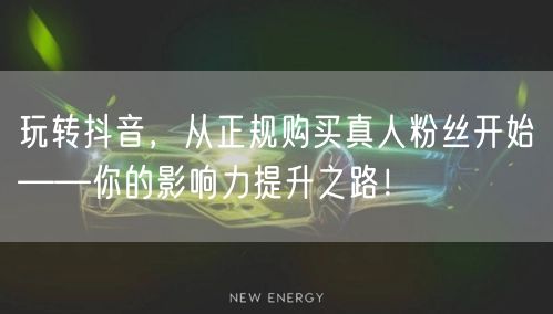 玩转抖音，从正规购买真人粉丝开始——你的影响力提升之路！