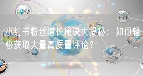 小红书粉丝增长秘诀大揭秘：如何轻松获取大量高质量评论？