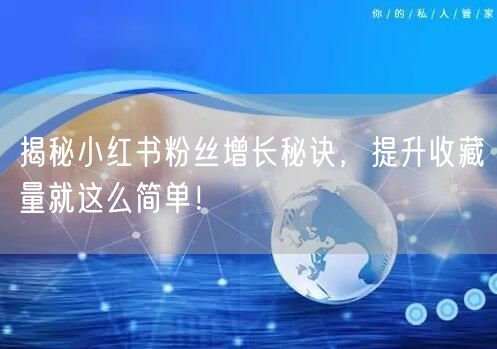 揭秘小红书粉丝增长秘诀，提升收藏量就这么简单！
