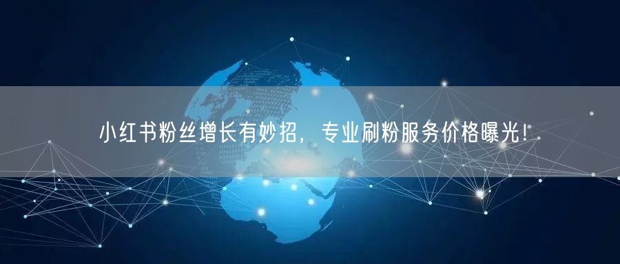 小红书粉丝增长有妙招，专业刷粉服务价格曝光！