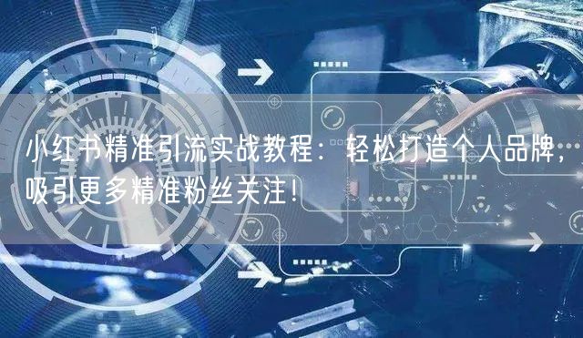 小红书精准引流实战教程：轻松打造个人品牌，吸引更多精准粉丝关注！