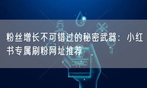 粉丝增长不可错过的秘密武器：小红书专属刷粉网址推荐