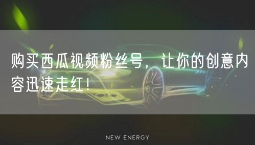 购买西瓜视频粉丝号，让你的创意内容迅速走红！