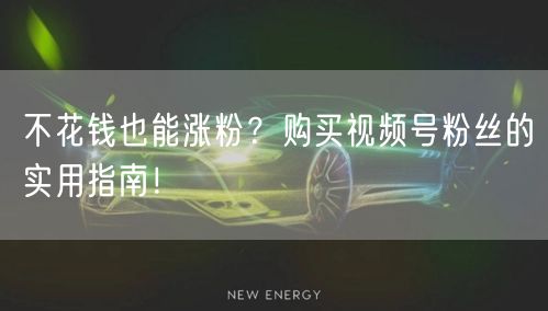 不花钱也能涨粉？购买视频号粉丝的实用指南！