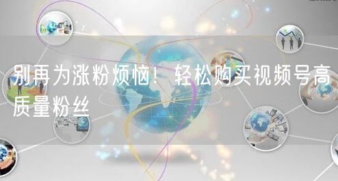 别再为涨粉烦恼！轻松购买视频号高质量粉丝