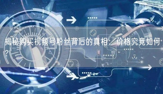揭秘购买视频号粉丝背后的真相：价格究竟如何？