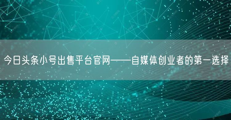 今日头条小号出售平台官网——自媒体创业者的第一选择