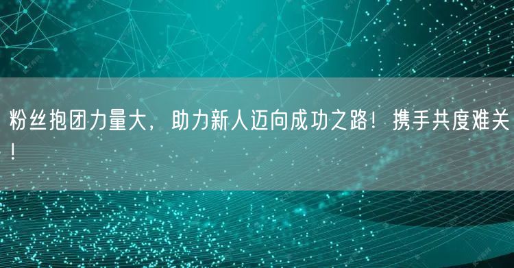 粉丝抱团力量大，助力新人迈向成功之路！携手共度难关！