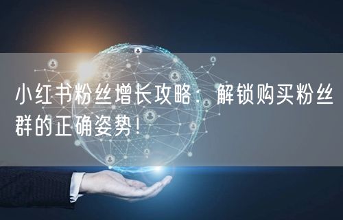 小红书粉丝增长攻略：解锁购买粉丝群的正确姿势！