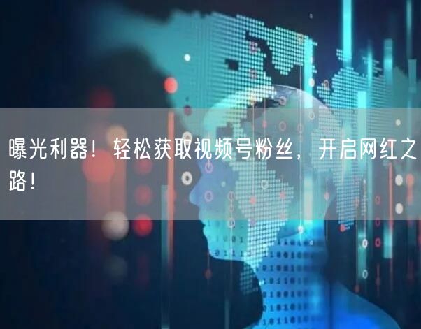 曝光利器！轻松获取视频号粉丝，开启网红之路！
