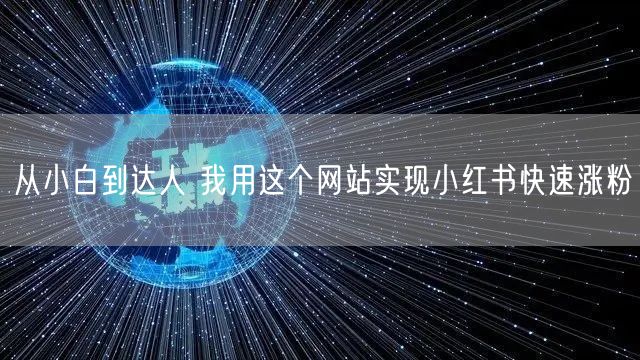 从小白到达人 我用这个网站实现小红书快速涨粉