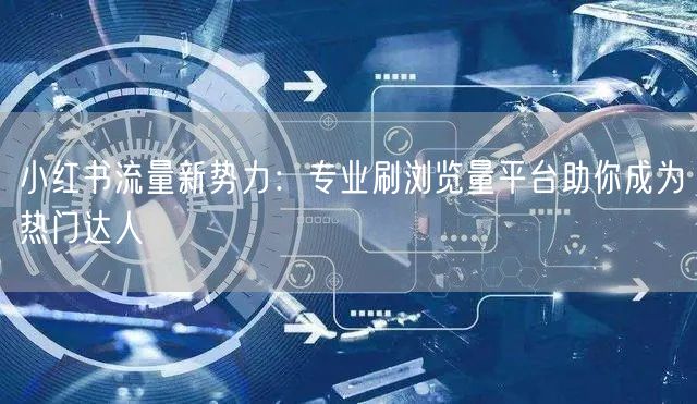 小红书流量新势力：专业刷浏览量平台助你成为热门达人