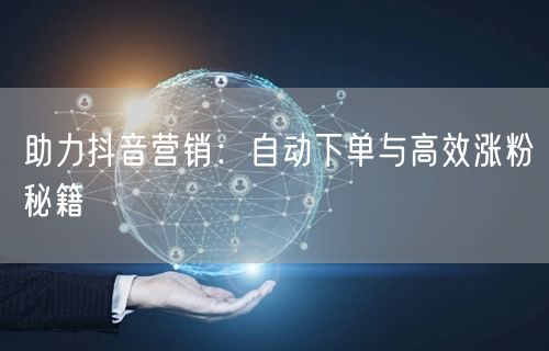 助力抖音营销：自动下单与高效涨粉秘籍