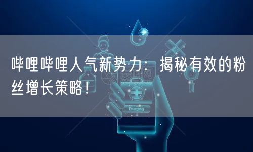 哔哩哔哩人气新势力：揭秘有效的粉丝增长策略！