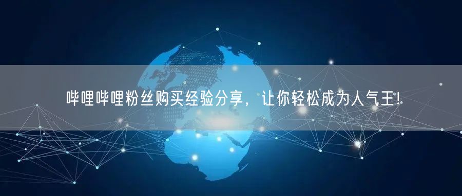 哔哩哔哩粉丝购买经验分享，让你轻松成为人气王！