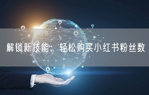 解锁新技能：轻松购买小红书粉丝数