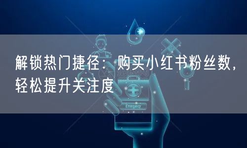 解锁热门捷径：购买小红书粉丝数，轻松提升关注度