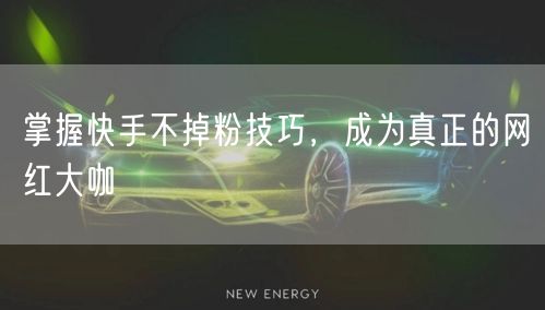 掌握快手不掉粉技巧，成为真正的网红大咖