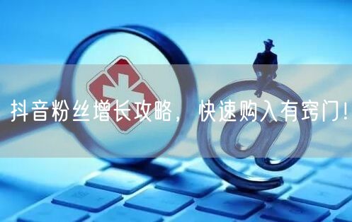 抖音粉丝增长攻略，快速购入有窍门！