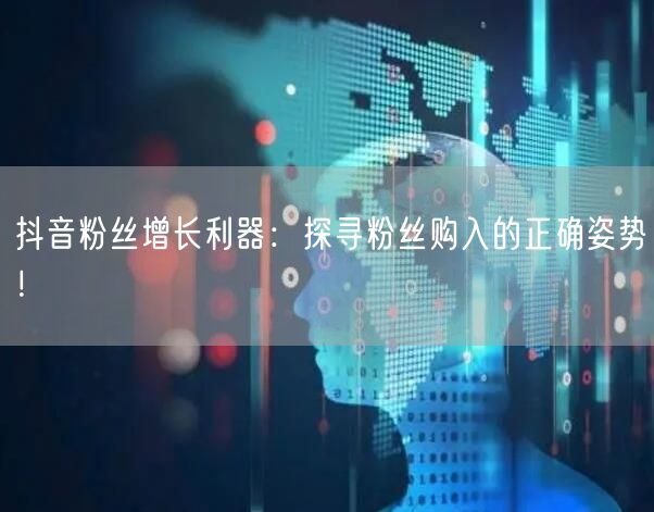 抖音粉丝增长利器：探寻粉丝购入的正确姿势！