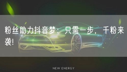 粉丝助力抖音梦：只需一步，千粉来袭!